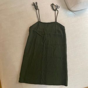 Urban renewal green linen dress extra small